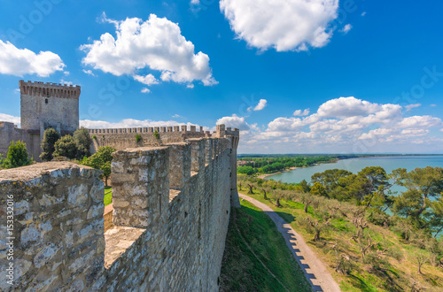 Fototapeta Naklejka Na Ścianę i Meble -  Castiglione del Lago (Umbria) - A medieval town with a big castle in historic center, beside Trasimeno lake, central Italy