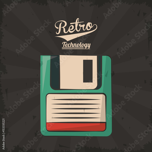 floppy retro backup plastic technology vector illustration