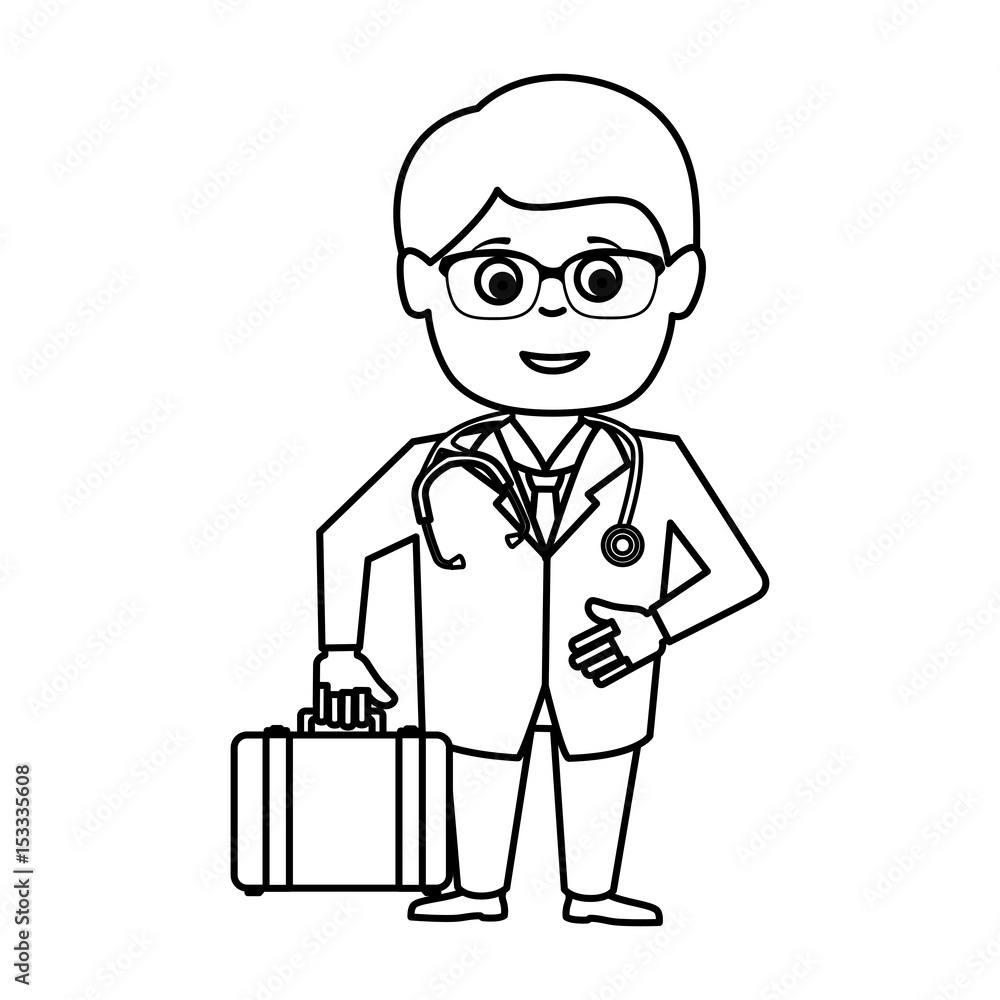 Male doctor avatar character vector illustration design