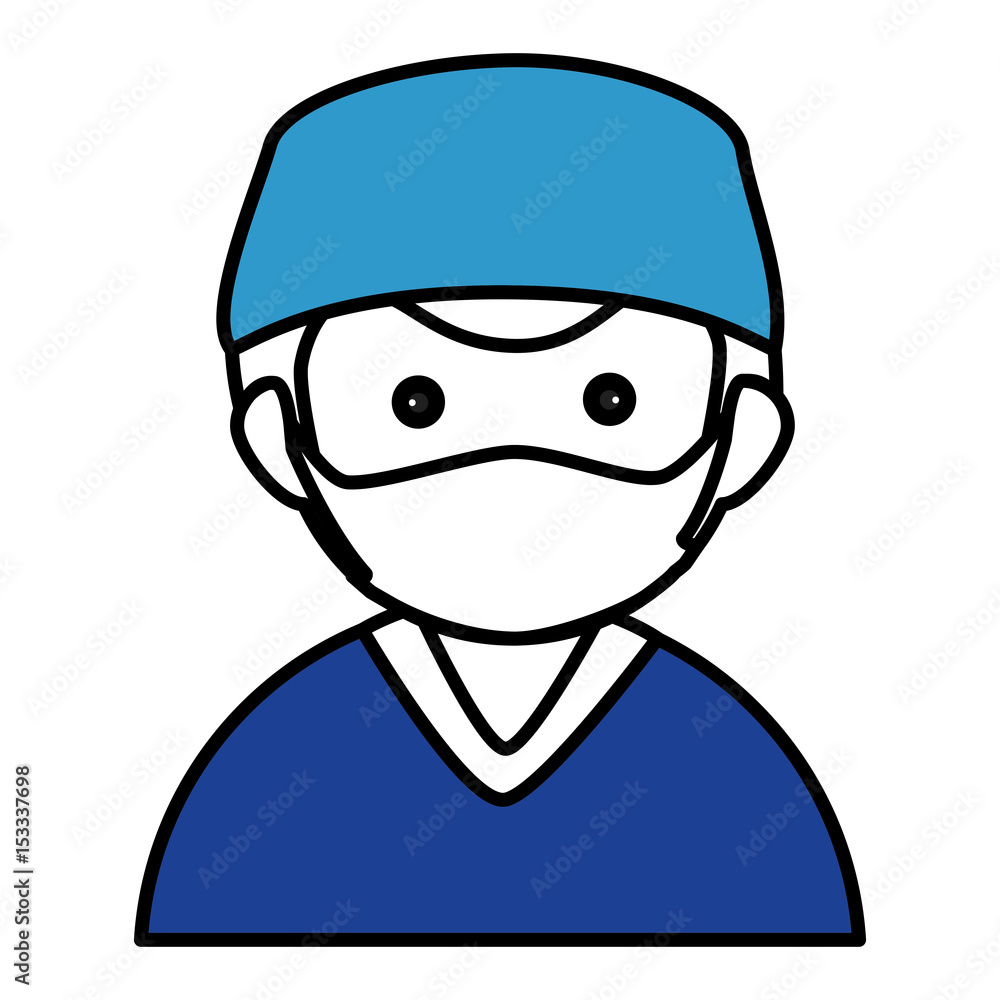 Male surgeon avatar character vector illustration design