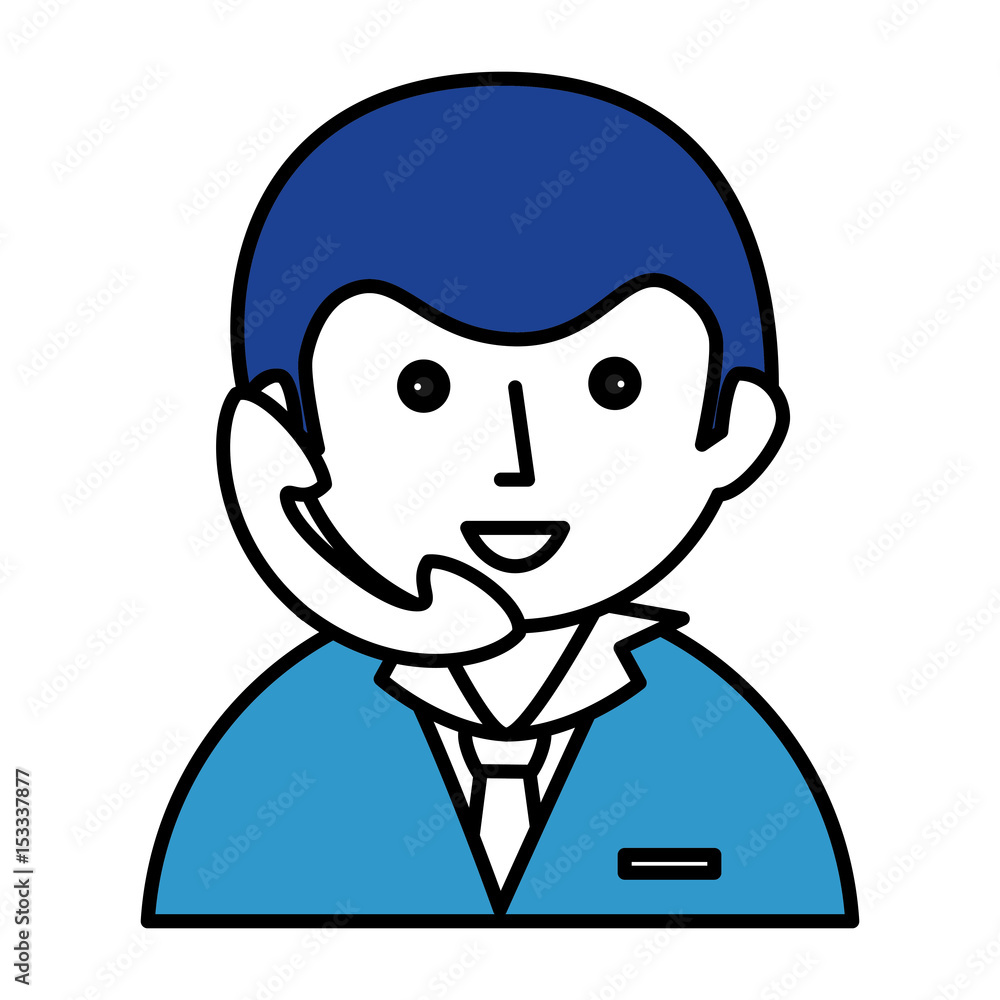 businessman worker with phone isolated icon vector illustration design businessman worker with phone isolated icon vector illustration design