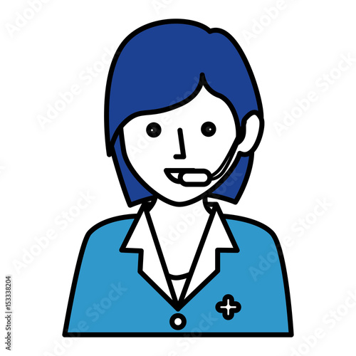 Medical call center agent vector illustration design