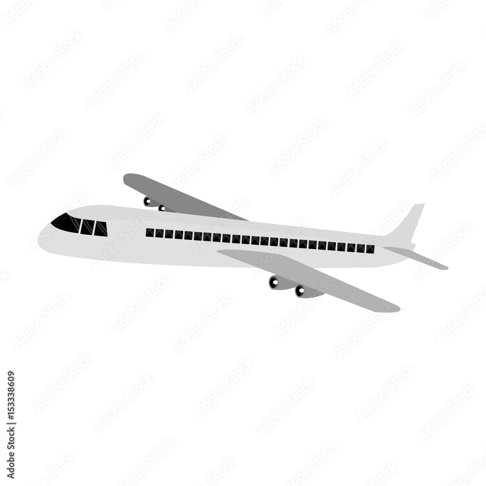 commercial airplane flying icon vector illustration design