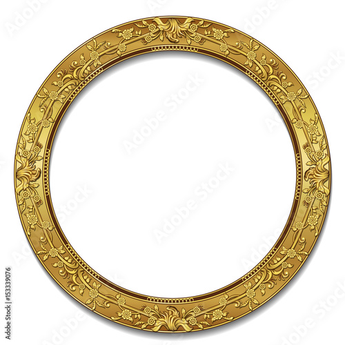round frame gold color with shadow