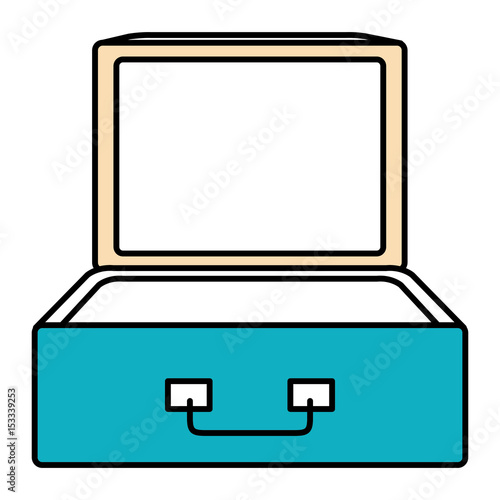 suitcase travel open isolated icon vector illustration design