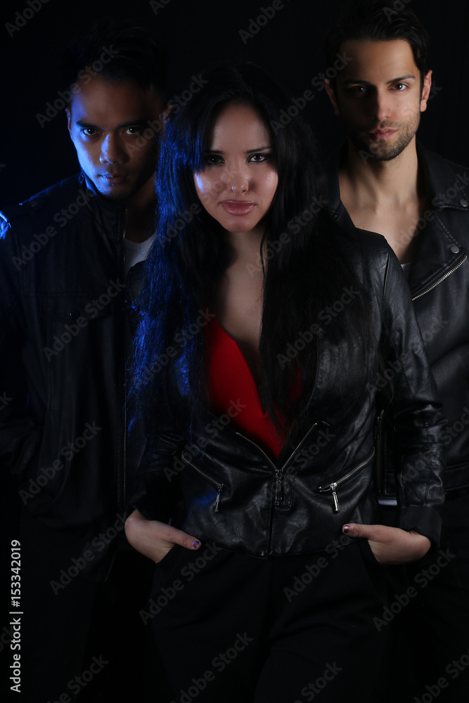 Book cover for a vampire novel - three modern vampires Book cover for a vampire novel - three modern vampires
