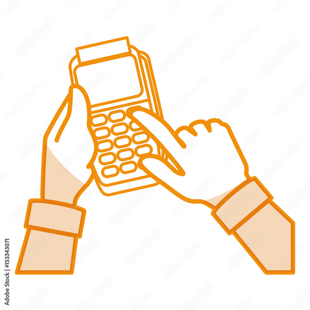 Fototapeta premium hand human with voucher machine isolated icon vector illustration design