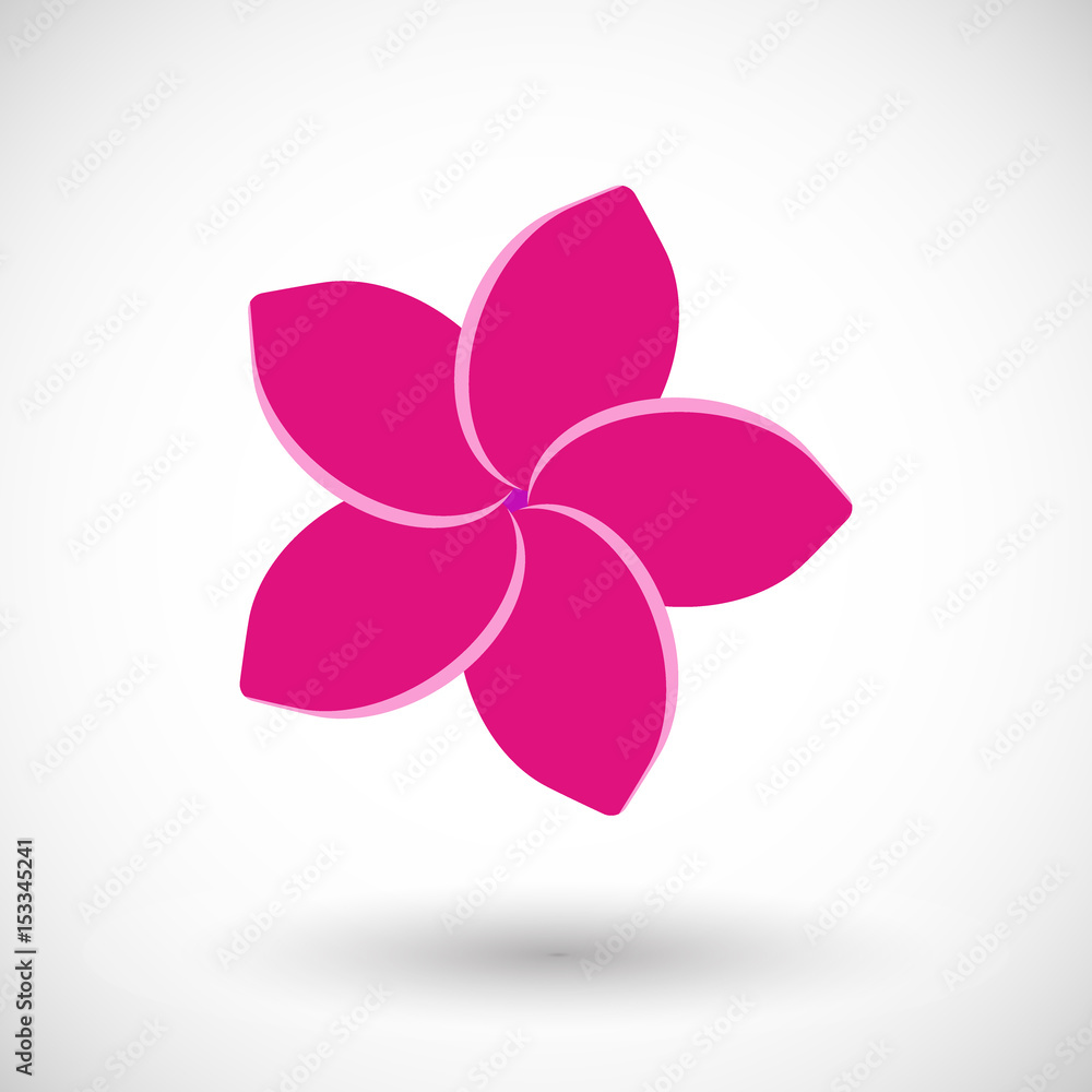 Frangipani flat vector icon