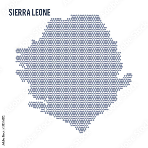 Vector hexagon map of Sierra Leone on a white background