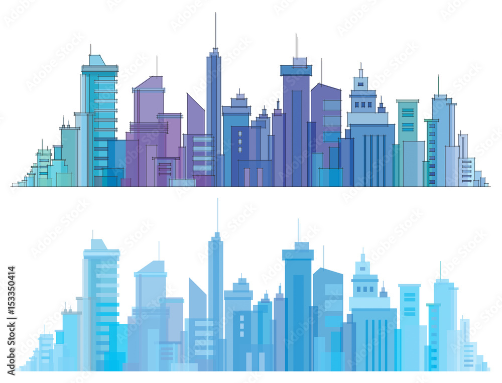 Naklejka premium Vector city buildings.