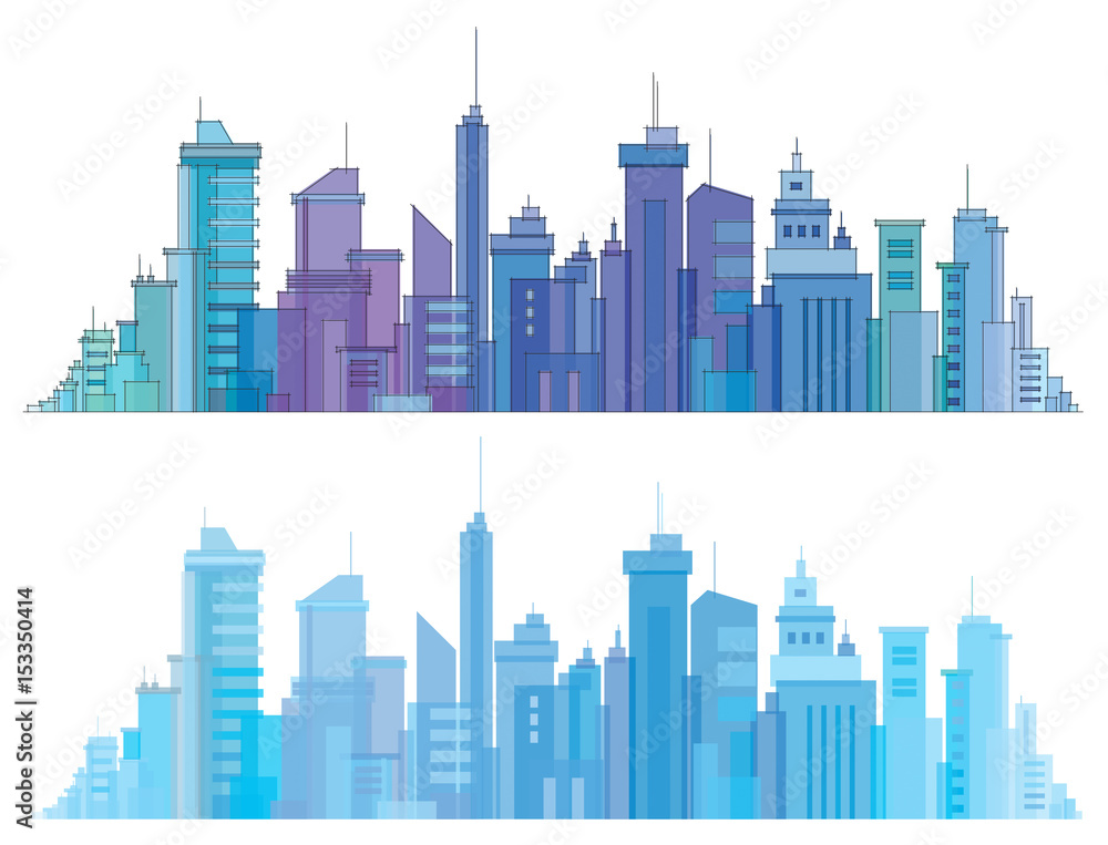 Vector city buildings.