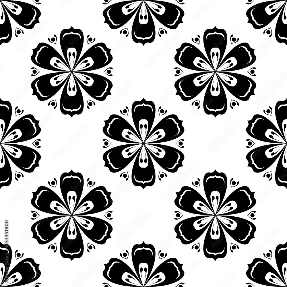 Fototapeta premium Floral seamless pattern. Abstract background