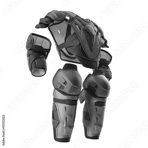 Hockey Protective Gear Kit on white. 3D illustration