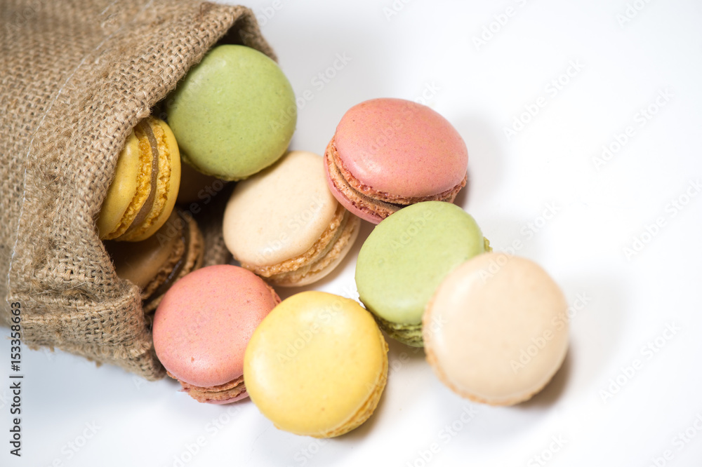Cake macaron or macaroon isolated on white background, sweet Cake macaron or macaroon isolated on white background, sweet