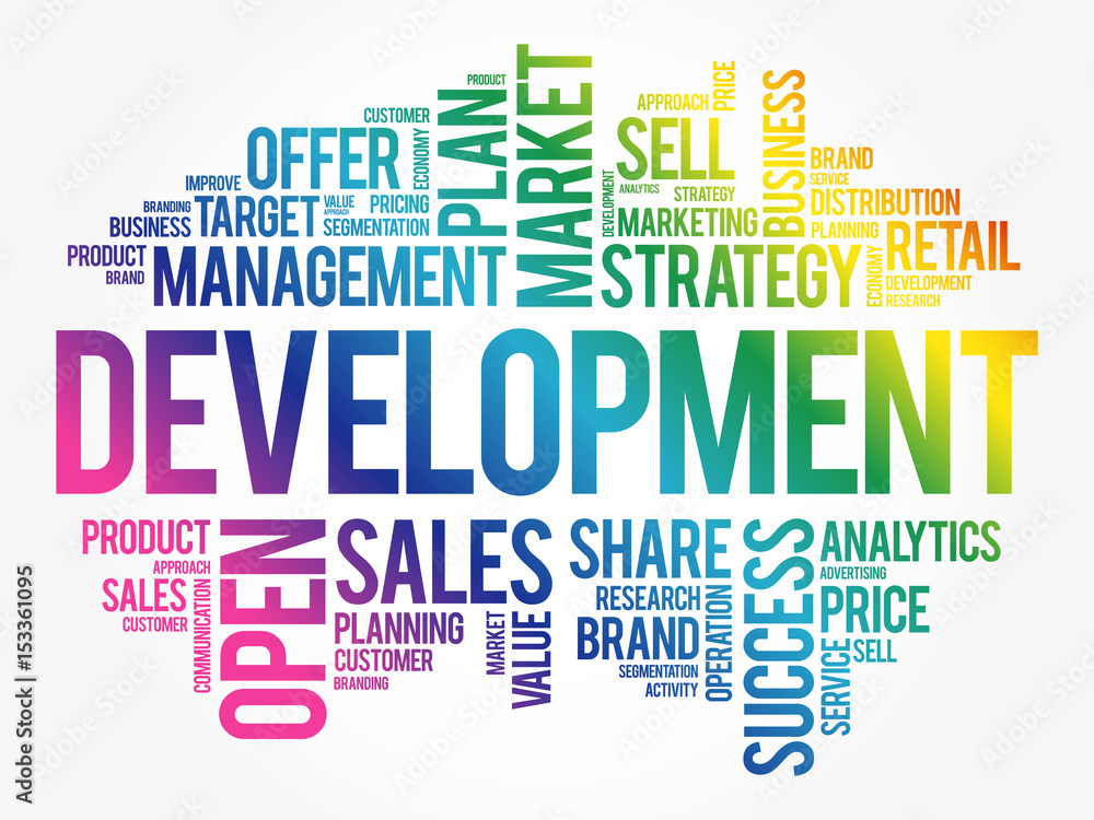 Obraz premium Development word cloud collage, business concept background