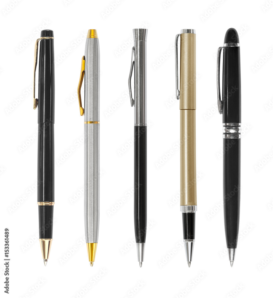 Set of pens isolated on white background Set of pens isolated on white background