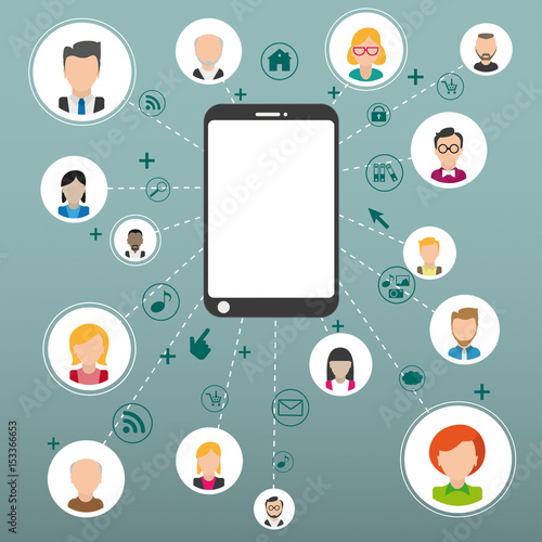 Humans Connection Smartphone Sharing Files