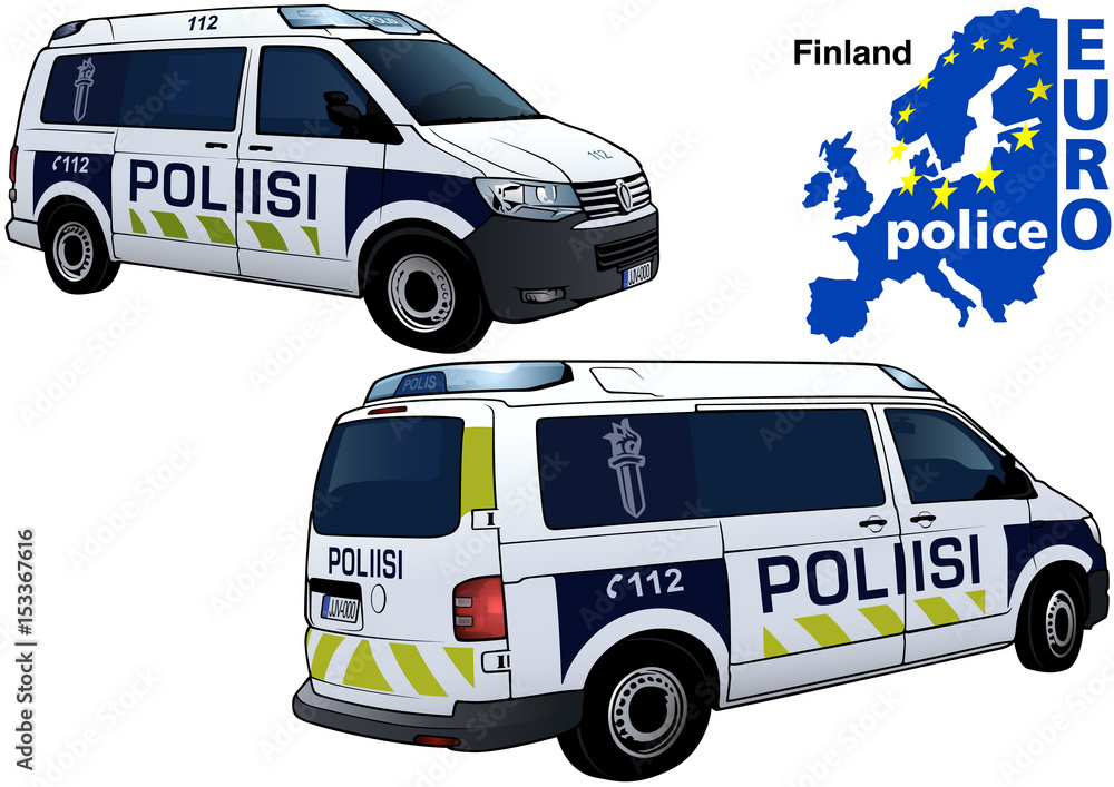 Finland Police Car - Colored Illustration from Series Euro police, Vector  Stock Vector | Adobe Stock