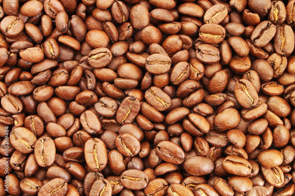 Roasted coffee beans background Roasted coffee beans background