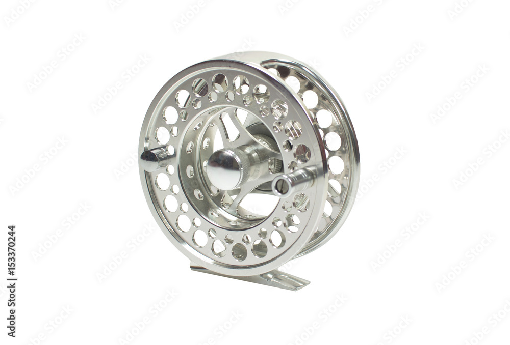 Fishing reel isolated on white background Fishing reel isolated on white background