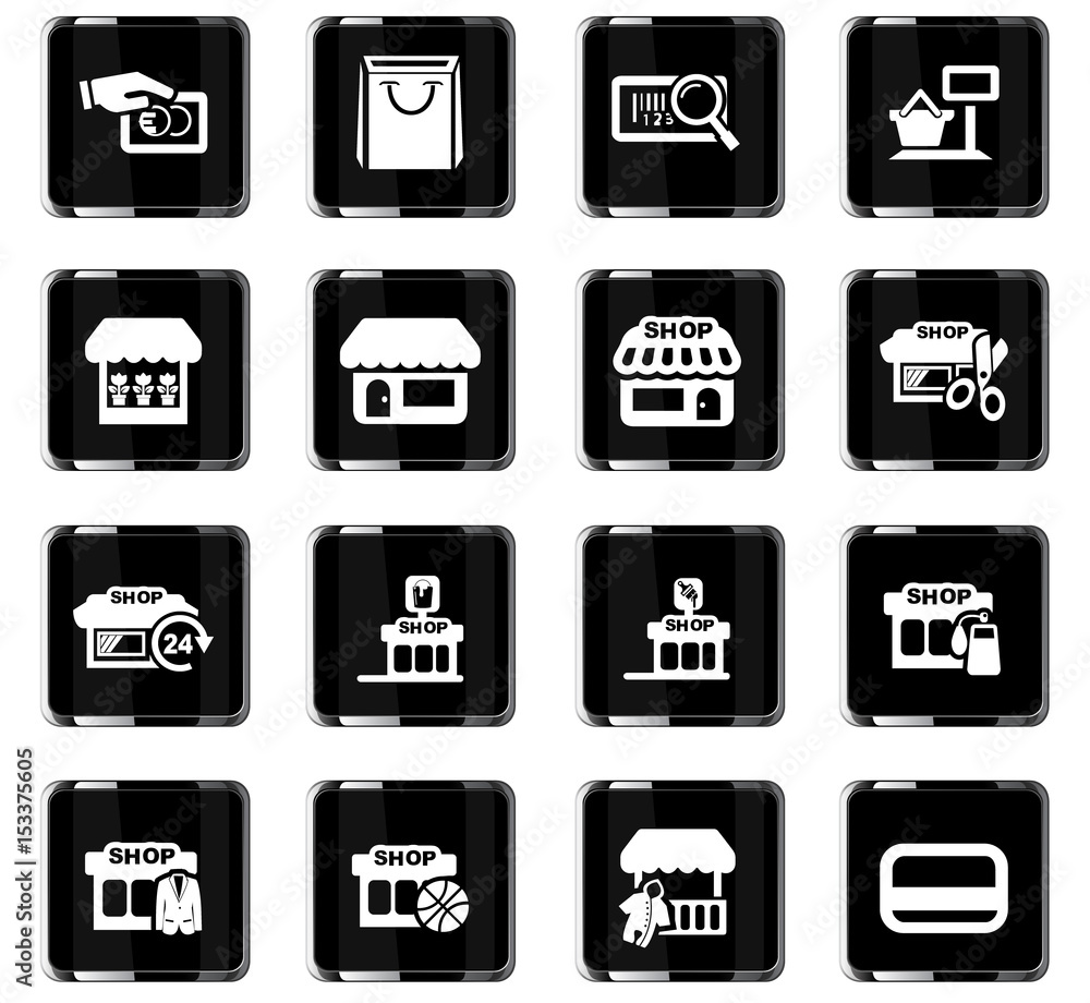 shop icon set shop icon set
