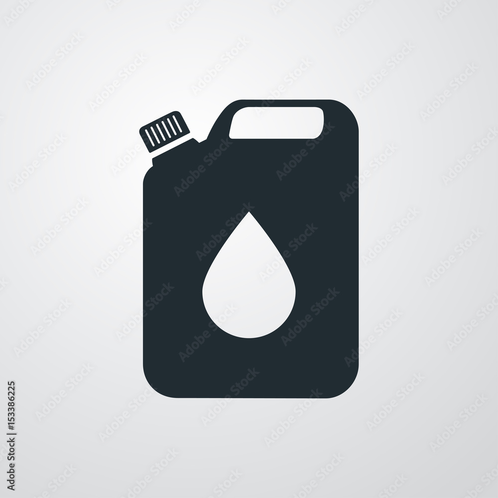 Icono plano bidon con gota en fondo degradado