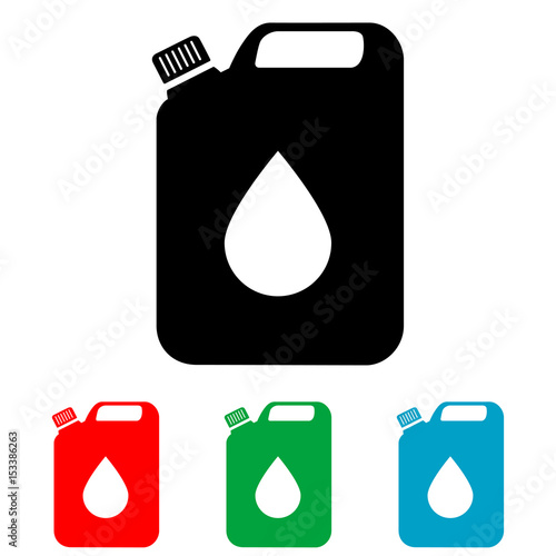 Icono plano bidon con gota varios colores