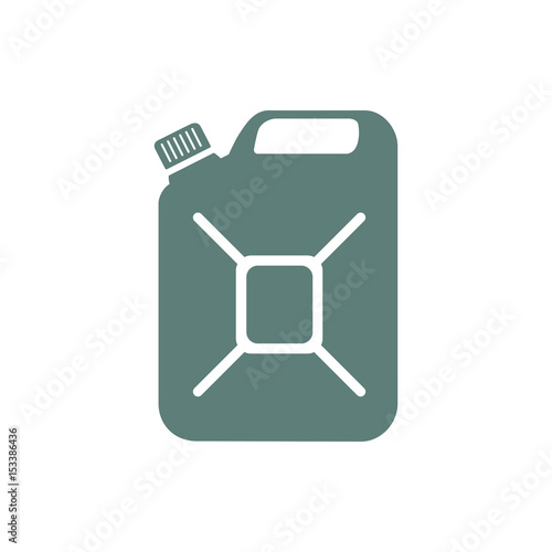 Icono plano bidón gris en fondo blanco