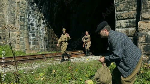 The army of the USSR. Soviet military patrol arrested the saboteur. Reconstruction of the Soviet army. Protection of railroad facilities. The TRANS-Siberian railway.