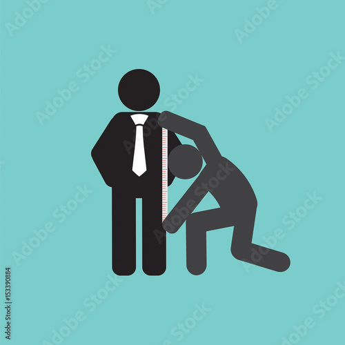 Customer Getting Measure By Tailor Symbol Vector Illustration