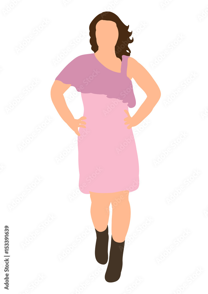 isolated, beautiful girl in a dress isolated, beautiful girl in a dress