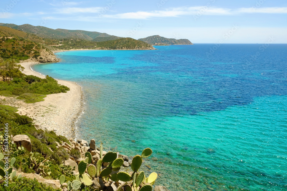 Beach Is Canaleddus in Sardinia, Italy.