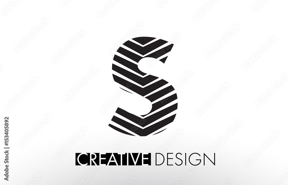 S Lines Letter Design with Creative Elegant Zebra S Lines Letter Design with Creative Elegant Zebra