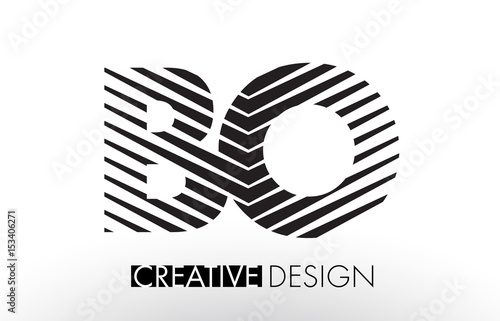 BO B O Lines Letter Design with Creative Elegant Zebra