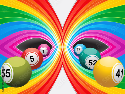 Colourful background with bingo lottery balls