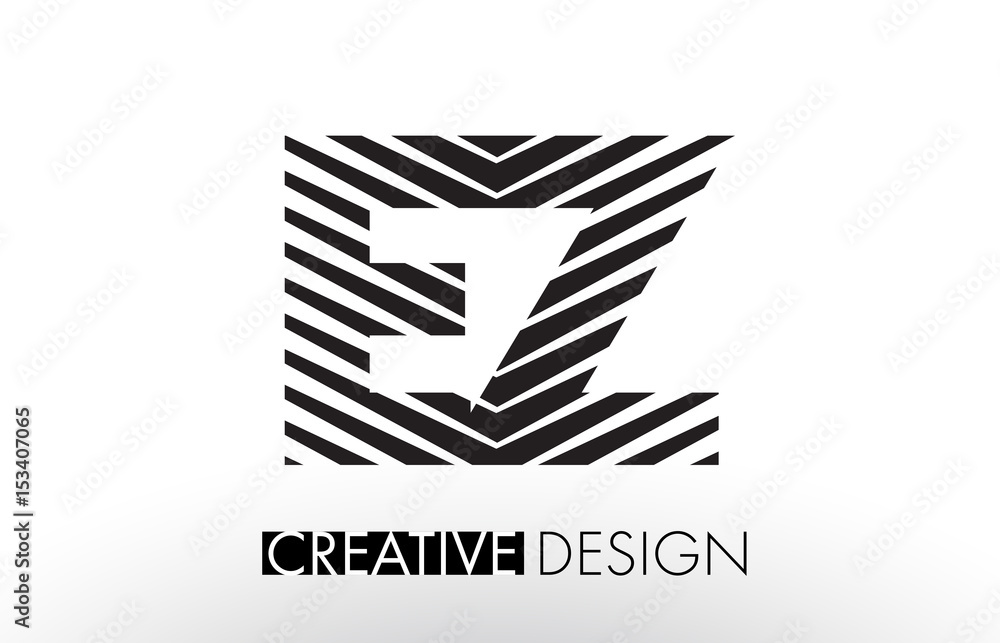 EZ E Z Lines Letter Design with Creative Elegant Zebra EZ E Z Lines Letter Design with Creative Elegant Zebra