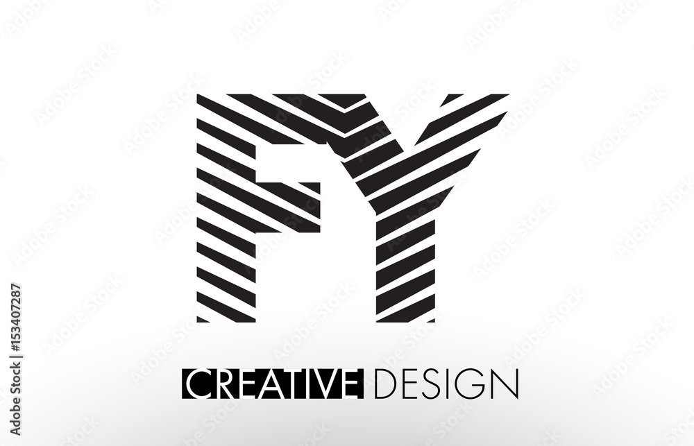 FY F Y Lines Letter Design with Creative Elegant Zebra FY F Y Lines Letter Design with Creative Elegant Zebra
