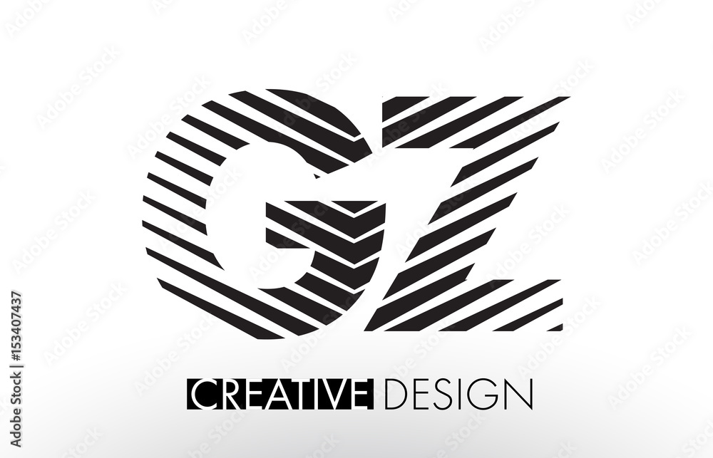 Fototapeta premium GZ G Z Lines Letter Design with Creative Elegant Zebra