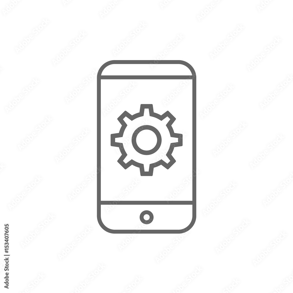 Setting parameters, mobile smartphone icon, vector illustration. Flat design style Setting parameters, mobile smartphone icon, vector illustration. Flat design style