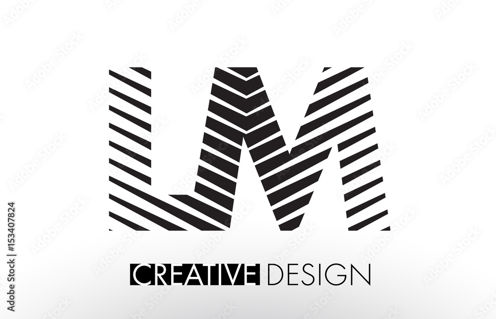 LM L M Lines Letter Design with Creative Elegant Zebra LM L M Lines Letter Design with Creative Elegant Zebra