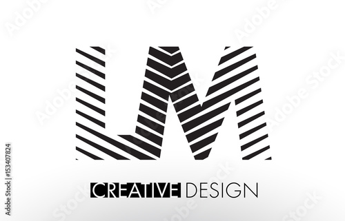 LM L M Lines Letter Design with Creative Elegant Zebra