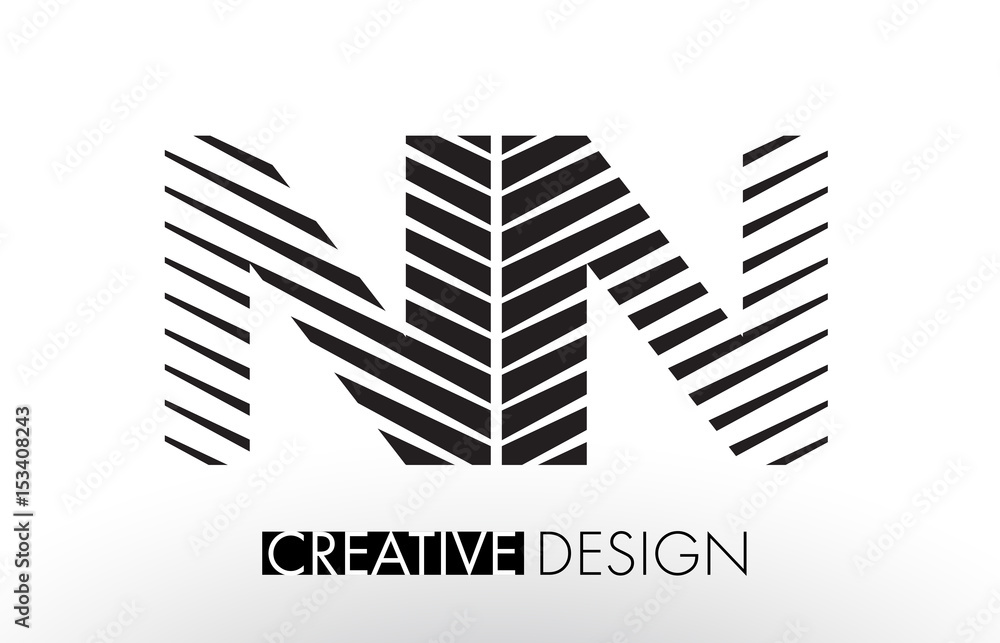 NN N Lines Letter Design with Creative Elegant Zebra NN N Lines Letter Design with Creative Elegant Zebra
