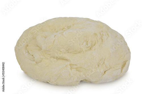 Yeast-based dough after rising isolated on white background