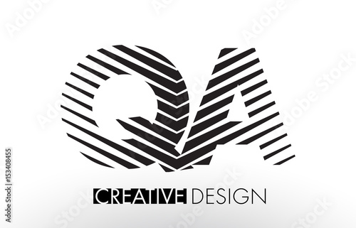 QA Q A Lines Letter Design with Creative Elegant Zebra