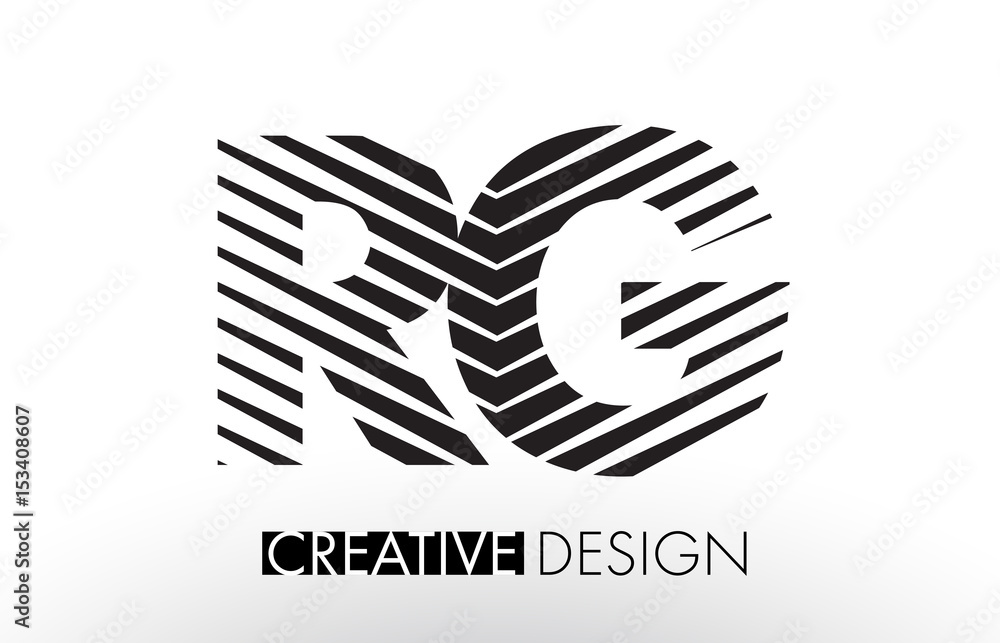 RG R G Lines Letter Design with Creative Elegant Zebra RG R G Lines Letter Design with Creative Elegant Zebra