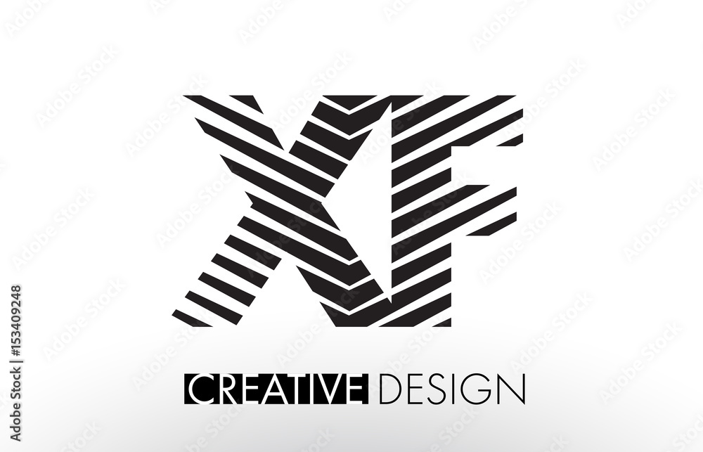XF X F Lines Letter Design with Creative Elegant Zebra XF X F Lines Letter Design with Creative Elegant Zebra