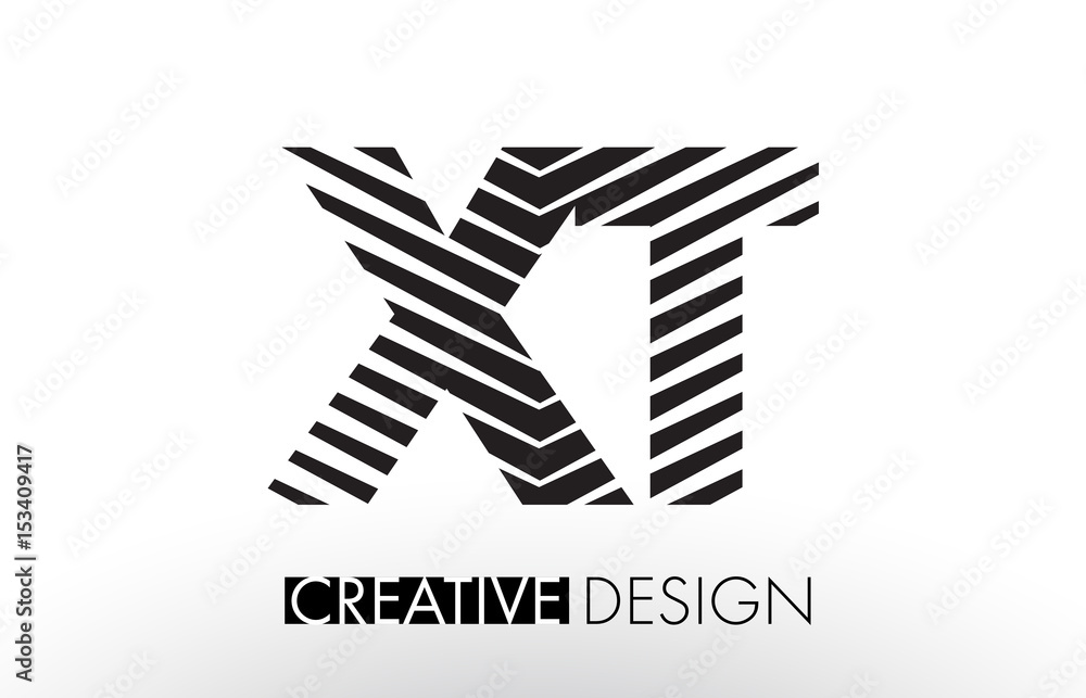 XT X T Lines Letter Design with Creative Elegant Zebra XT X T Lines Letter Design with Creative Elegant Zebra