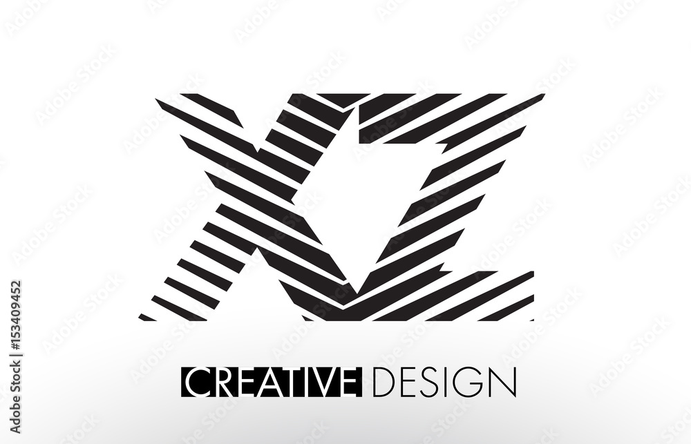 XZ X Z Lines Letter Design with Creative Elegant Zebra XZ X Z Lines Letter Design with Creative Elegant Zebra