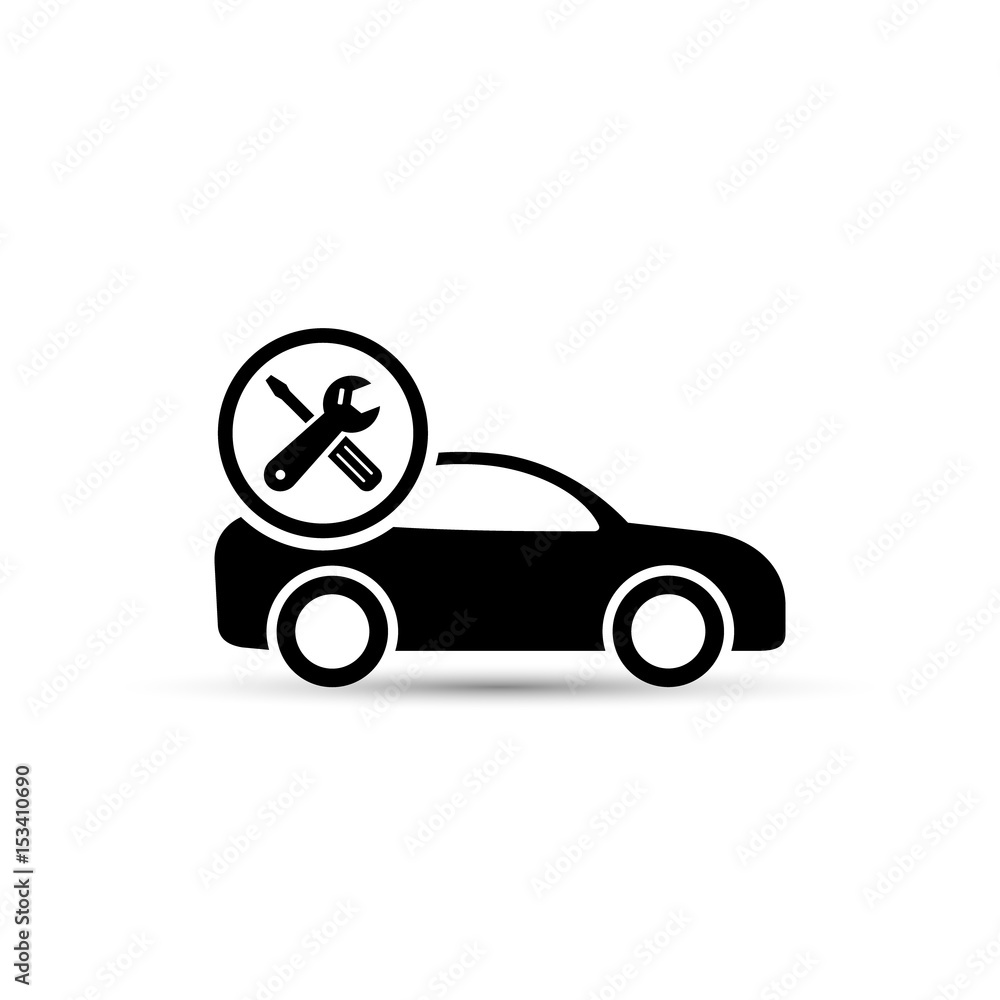 Car repair vector icon on white background.