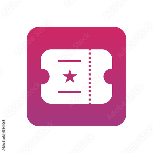 Ticket icon on white background. Vector illustration.